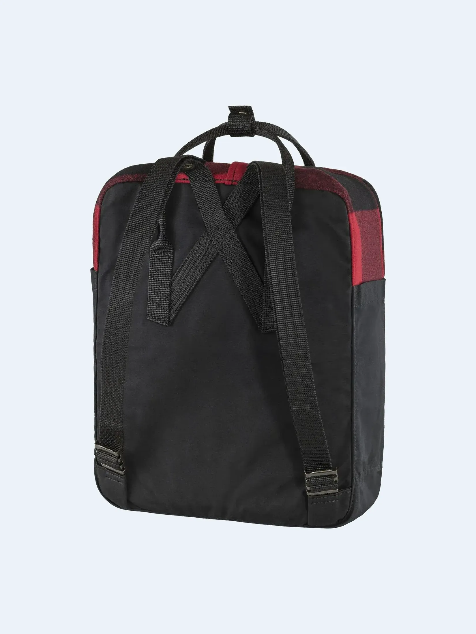 mochila_kanken_re_wool_roja_negra_costado