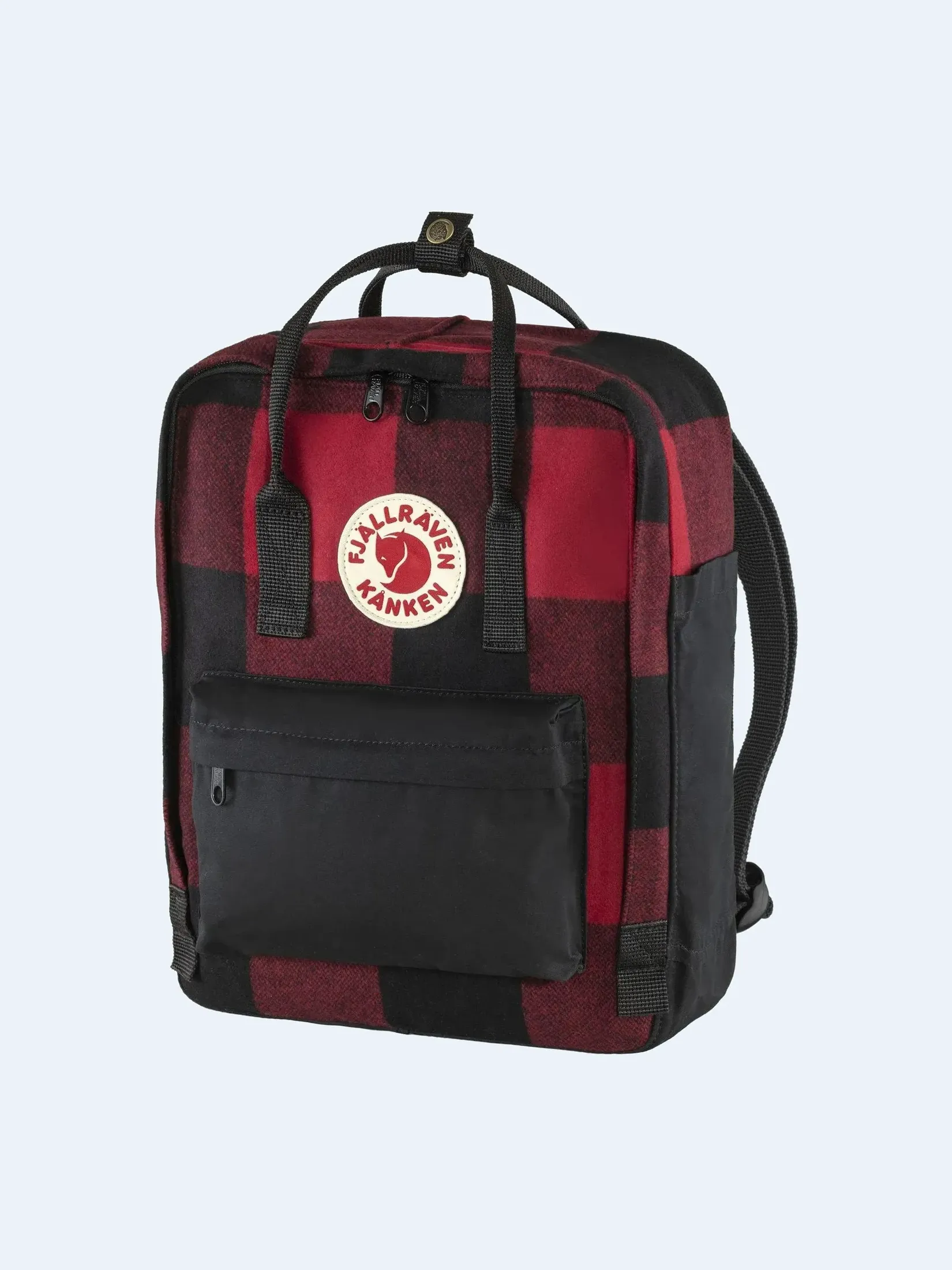 mochila_kanken_re_wool_roja_negra_lateral